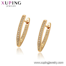 97069 xuping hoop 18k gold color Luxury Synthetic CZ women earrings